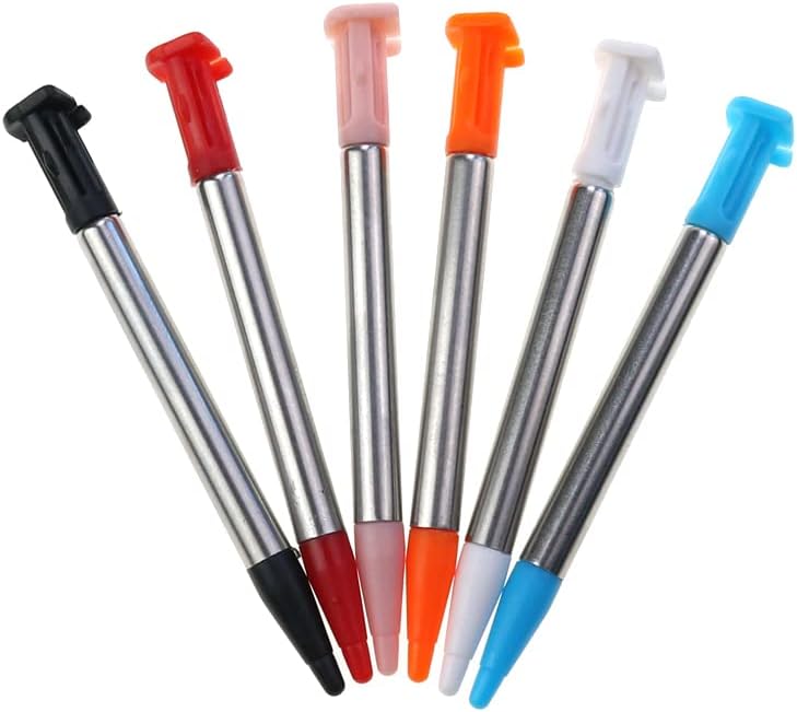 LightFairy Metal Adjustable Touch Stylus Pen for New 2DS XL LL Video Stylus Pen Game Accessories (All 6Pcs) - Image 1